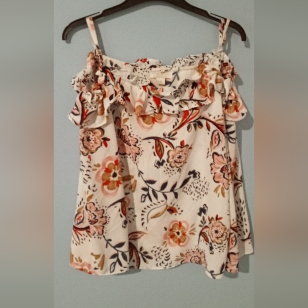 Red and Pink RuffledCamisole